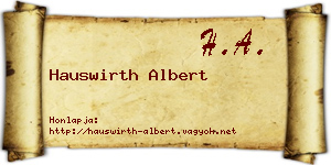 Hauswirth Albert névjegykártya